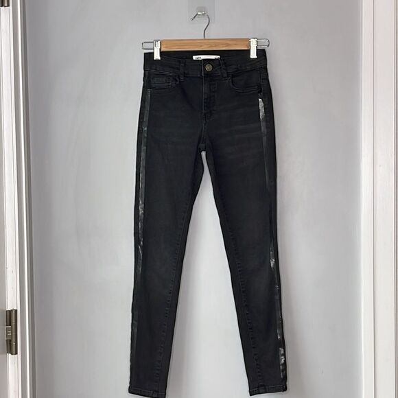 Zara Skinny Black Jeans Stripe - Picture 1 of 12